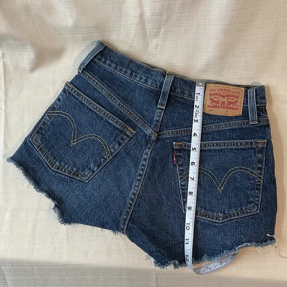 Levi’s Distressed Denim Cutoff Shorts -Size: 24 (Size 0) - Picture 3 of 3